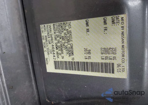 2015 Nissan Altima 2.5/2.5 S/2.5 Sl/2.5 Sv from USA, damaged, VIN 1N4AL3AP6FC466442